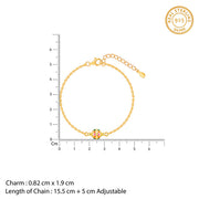 Golden Colourful Sphere Bracelet Rakhi
