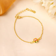 Golden Colourful Sphere Bracelet Rakhi
