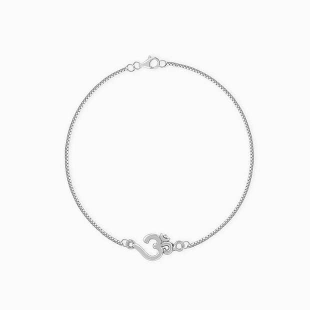 Silver Stylish Om Bracelet Rakhi