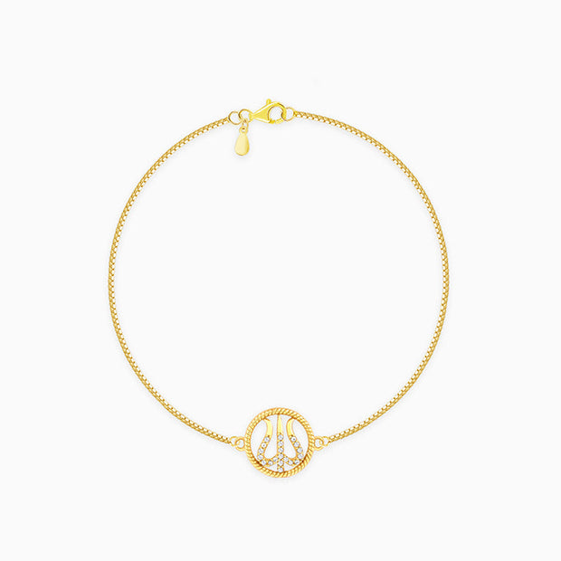 Golden Trishula Bracelet Rakhi
