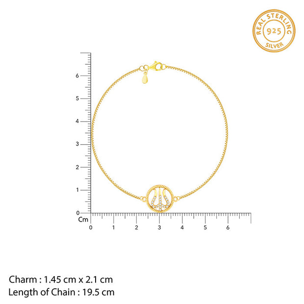 Golden Trishula Bracelet Rakhi
