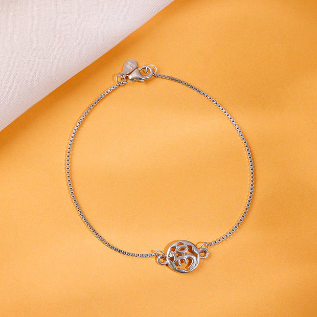 Silver Om Sutra Bracelet Rakhi