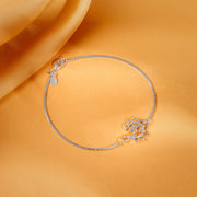 Silver Blessed Pushp Om Bracelet Rakhi