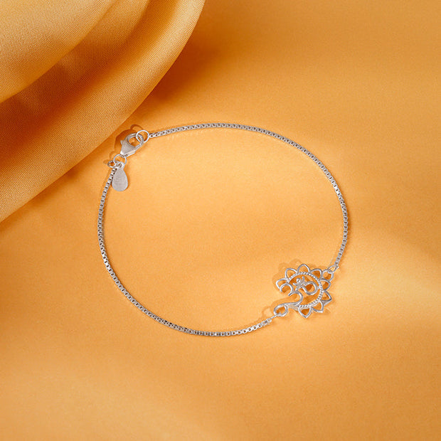 Silver Blessed Pushp Om Bracelet Rakhi