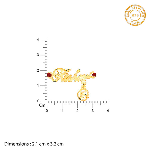 Golden Personalised Name Swastika Chakra Rakhi