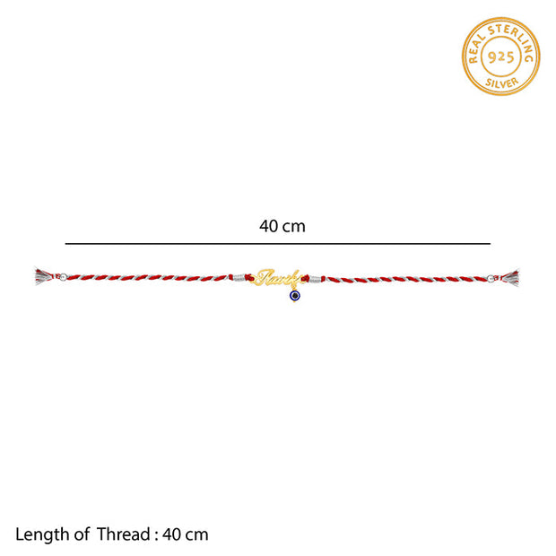 Golden Personalised Name Nazar Battu Rakhi