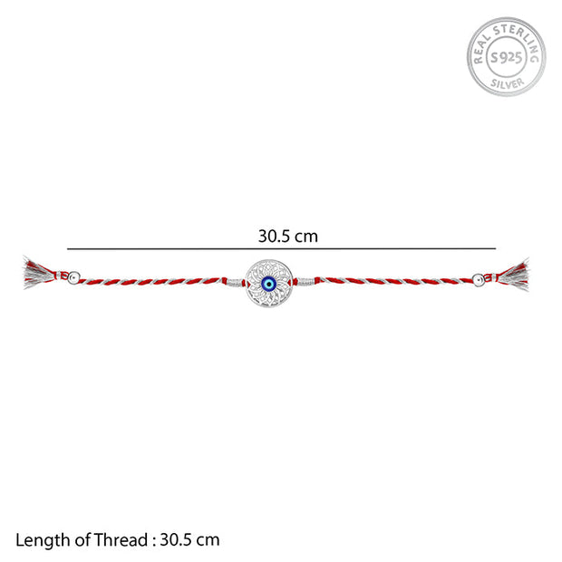 Silver Positive Evil Eye Rakhi