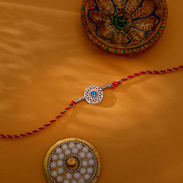 Silver Positive Evil Eye Rakhi