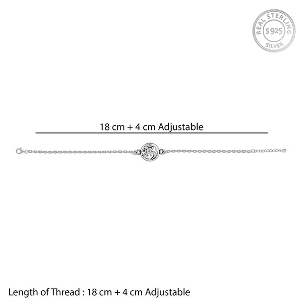 Silver Om Sphere Bracelet Rakhi