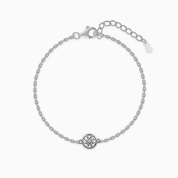Silver Sphere Floral Bracelet Rakhi