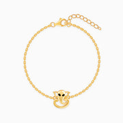 Golden Lord Ganesh Bracelet Rakhi