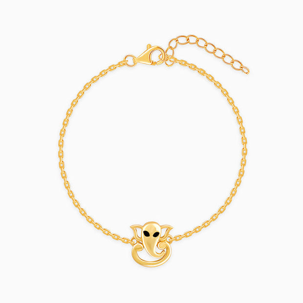 Golden Lord Ganesh Bracelet Rakhi