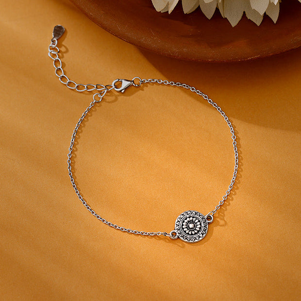 Silver Vintage Floral Bracelet Rakhi